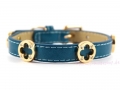Halsband Lucky mit Strass in blau  / (Größe) S - Halsumfang ca. 26,5 bis 33,0 cm