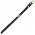 Lederhalsband La Cinopelca Fashion Colours schwarz  / (Größe) M  - Umfang ca. 28,5 bis 32 cm