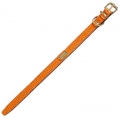 Lederhalsband La Cinopelca Fashion Colours orange  / (Größe) M  - Umfang ca. 28,5 bis 32 cm