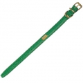 Lederhalsband La Cinopelca Fashion Colours grün  / (Größe) M  - Umfang ca. 28,5 bis 32 cm