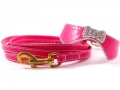 Halsband und Leine Gala pink  / (Größe) S - Halsumfang ca. 24,5 bis 30 cm