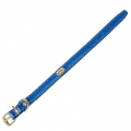Lederhalsband La Cinopelca Fashion Colours blau  / (Größe) M  - Umfang ca. 28,5 bis 32 cm