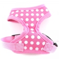 Hundegeschirr Dots rosa  / (Größe) XL  - Brustumfang ca. 47 bis 60 cm
