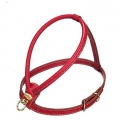 Ledergeschirr La Cinopelca Fashion Colours rot  / (Größe) M - Brustumfang ca. 38 bis 45 cm