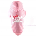Kapuzenpullover Rockabilly Skull rosa  / (Größe) M - Rückenlänge ca. 30 cm