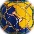 Bild 1 von Tuch Reiterstil blau-gelb